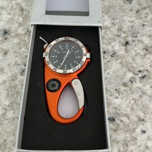 Brand New Orvis Ultra Light Carabiner Watch Compass with light and magnifier